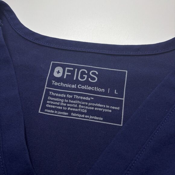 Figs Scrub Top Catarina One Pocket Scrub Shirt Women's Large - Navy Blue - Picture 7 of 8